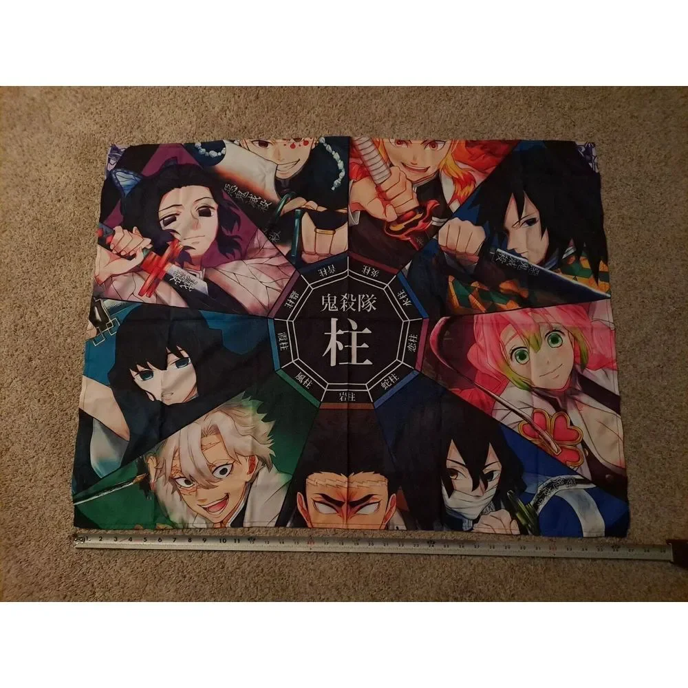3x2 Anime Wall Tapestry‎ with Hangers.  Single sided.